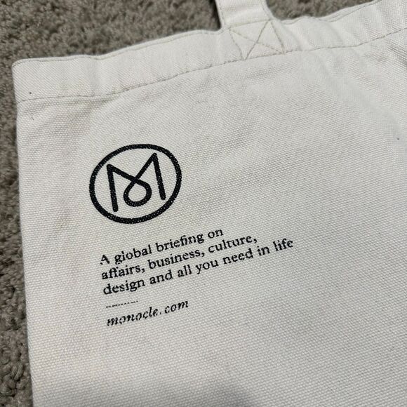 Monocle Magazine Canvas Tote Bag w/ Zippered Side Pocket - Picture 4 of 9